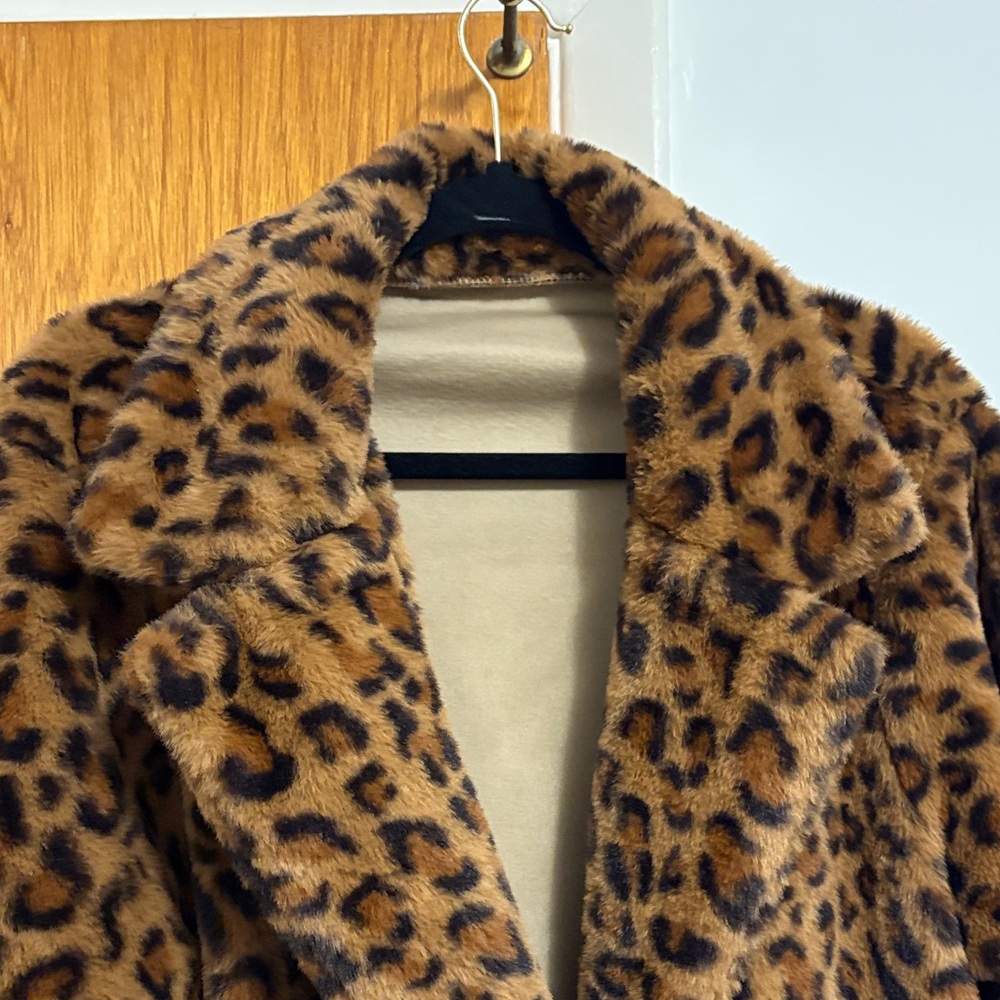SHEIN Leopard Print Teddy Coat - Picture 4 of 5